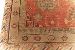 Midcentury Samarkand Red and Brown Handmade Wool Rug - 2455669