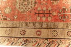 Midcentury Samarkand Red and Brown Handmade Wool Rug - 2455670