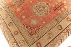 Midcentury Samarkand Red and Brown Handmade Wool Rug - 2455671