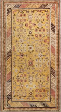 Midcentury Samarkand Warm Caramel Camel Beige and Brown Handwoven Wool Rug - 2457092