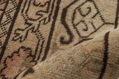 Midcentury Samarkand Washed Out Beige Rosewood Pale Peach and Ebony Brown Rug - 2456362