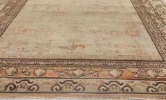 Midcentury Samarkand Washed Out Beige Rosewood Pale Peach and Ebony Brown Rug - 2456363