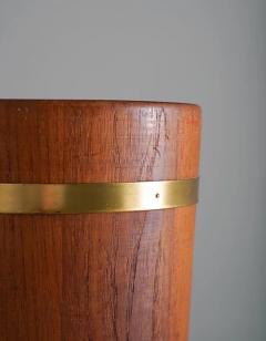 Midcentury Scandinavian Umbrella Stand in Teak and Brass - 2277451