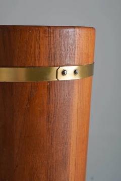 Midcentury Scandinavian Umbrella Stand in Teak and Brass - 2277453