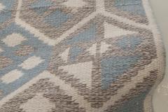 Midcentury Scandinavian Wool Rug with Honeycomb Design in Blue Grey and Brown - 2442393