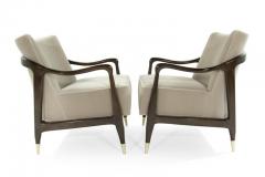 Midcentury Sculptural Gio Ponti Style Walnut Lounge Chairs 1950s - 934633