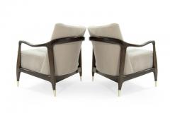 Midcentury Sculptural Gio Ponti Style Walnut Lounge Chairs 1950s - 934634