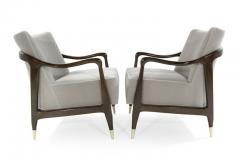 Midcentury Sculptural Gio Ponti Style Walnut Lounge Chairs 1950s - 1054168