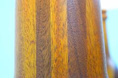 Midcentury Studio Craft Large Marquetry Patterned Wood Lamps 1950s - 1322720