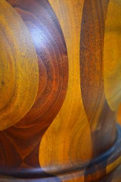 Midcentury Studio Craft Large Marquetry Patterned Wood Lamps 1950s - 1322722