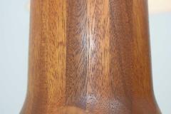 Midcentury Studio Craft Large Marquetry Patterned Wood Lamps 1950s - 1322723