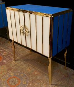 Midcentury Style Brass and Colored Murano Glass Bar Cabinet 2020 - 2085902