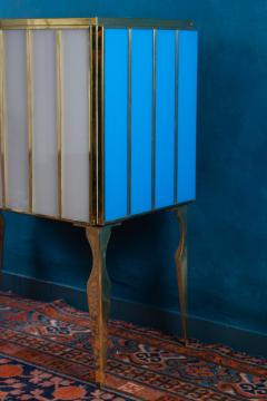 Midcentury Style Brass and Colored Murano Glass Bar Cabinet 2020 - 2085910