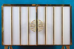 Midcentury Style Brass and Colored Murano Glass Bar Cabinet 2020 - 2085911