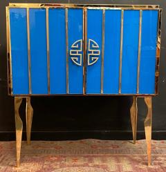 Midcentury Style Brass and Colored Murano Glass Bar Cabinet 2020 - 2787084