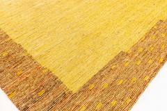 Midcentury Swedish Flat Weave Rug in Honey Yelllow - 3582575