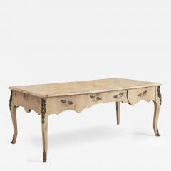 Midcentury Swedish Louis XV Bleached Birch Bureau Plat with Original Mounts - 3383882