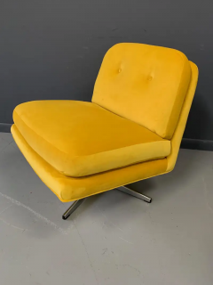 Midcentury Swivel Chair in Marigold Velvet - 2508601