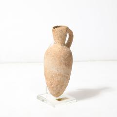 Middle Bronze Age Ancient Israel Terracotta Vessel on Lucite Museum Support - 4622616