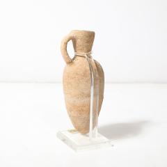 Middle Bronze Age Ancient Israel Terracotta Vessel on Lucite Museum Support - 4622621