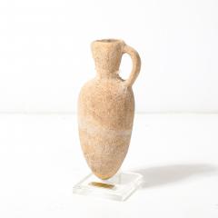 Middle Bronze Age Ancient Israel Terracotta Vessel on Lucite Museum Support - 4622631