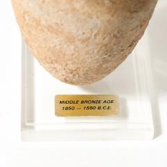 Middle Bronze Age Ancient Israel Terracotta Vessel on Lucite Museum Support - 4622633