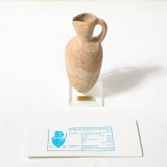 Middle Bronze Age Ancient Israel Terracotta Vessel on Lucite Museum Support - 4622637