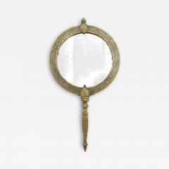 Middle Eastern Brass Hand Mirrror - 4741879