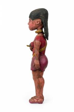 Middle Eastern Egyptian Carved Painted Wood Mami Wata Standing Figure - 4409099