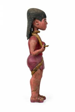 Middle Eastern Egyptian Carved Painted Wood Mami Wata Standing Figure - 4409101