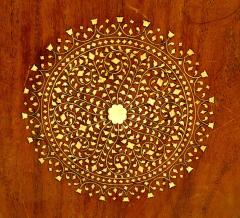 Middle Eastern Moorish Teak and Bone Inlaid Octagonal Taboret - 2798550