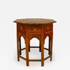 Middle Eastern Moorish Teak and Bone Inlaid Octagonal Taboret - 2801146