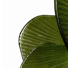 Midmodern Style Italian Brass Pendant Lamps with Bright Green Murano Glass Slabs - 4497420