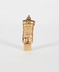 Miguel Ortiz Berrocal Berrocal Bronze Micro David Sculpture Pendant on Rare Original Stand - 701872