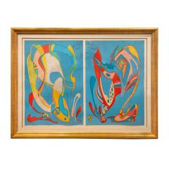 Mihail Chemiakin M Chemiakin Large Abstract Pair of Lithographs 1989 Signed and Numbered  - 3341076