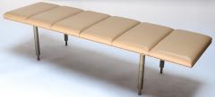 Milano Custom Metal Bench with Leather Seat - 579573