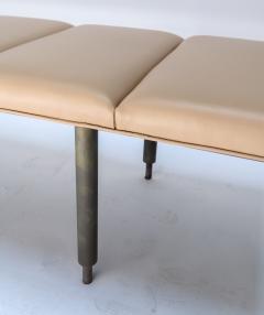 Milano Custom Metal Bench with Leather Seat - 579580