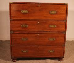 Military Or Campaign Chest Of Drawers In Blond Mahogany - 4129382