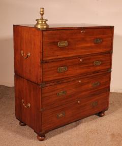 Military Or Campaign Chest Of Drawers In Blond Mahogany - 4129388