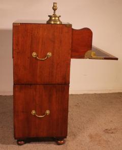Military Or Campaign Chest Of Drawers In Blond Mahogany - 4129390