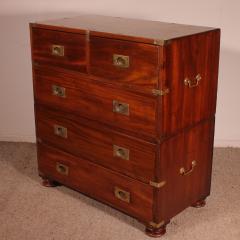 Military Or Campaign Chest Of Drawers In Mahogany 19th Century - 4113111