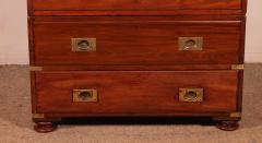 Military Or Campaign Chest Of Drawers In Mahogany 19th Century - 4113112
