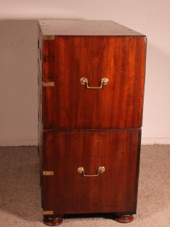 Military Or Campaign Chest Of Drawers In Mahogany 19th Century - 4113115