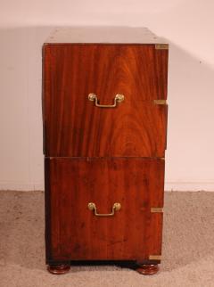 Military Or Campaign Chest Of Drawers In Mahogany 19th Century - 4113117