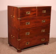 Military Or Campaign Chest Of Drawers In Mahogany 19th Century - 4113118