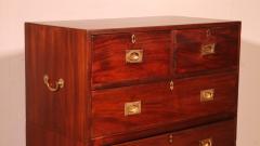 Military Or Campaign Chest Of Drawers In Mahogany 19th Century - 4194497