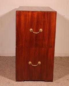 Military Or Campaign Chest Of Drawers In Mahogany 19th Century - 4194500