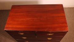 Military Or Campaign Chest Of Drawers In Mahogany 19th Century - 4194503