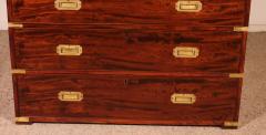 Military Or Campaign Officers Chest Of Drawers In Mahogany 19th Century - 4202112