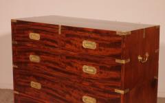 Military Or Campaign Officers Chest Of Drawers In Mahogany 19th Century - 4202118